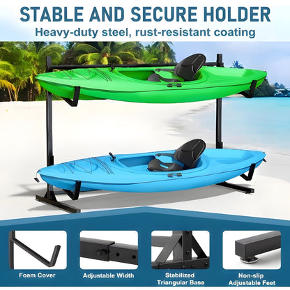 Freestanding 2 - Kayak & Canoe Storage Stand with Paddle Board Rack – 180 LBS Capacity LDKS2X180 - with | Sold by Uncle Wiener's Wholesale