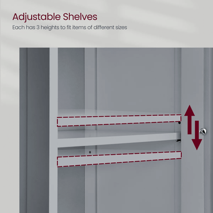 Freestanding Tall Bathroom Storage Cabinet 67in Slim Floor Standing Linen Organizer White / Grey STC022W - with Grey | Sold by Uncle Wiener's Wholesale