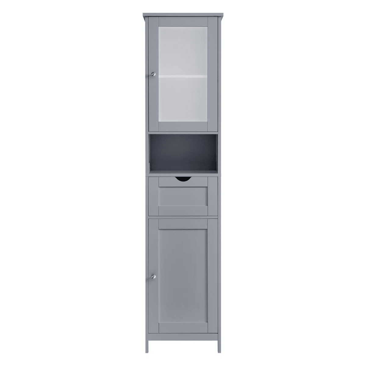 Freestanding Tall Bathroom Storage Cabinet 67in Slim Floor Standing Linen Organizer White / Grey STC022W - with Grey | Sold by Uncle Wiener's Wholesale
