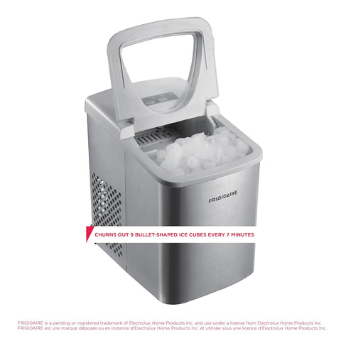 Frigidaire 26 Lbs per Day Portable Compact Maker, Ice Making Machine, Stainless, Medium - with | Sold by Uncle Wiener's Wholesale