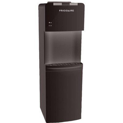 Frigidaire Water Cooler Black: Freestanding Electric Dispenser, 5 Gallon, Hot &38; Cold, Safety Switch, 420W, Bottle Source - with Dimensions (Overall): 34.25 Inches (H) x 13.38 Inches (W) x 13.38 Inches (D) | Sold by Uncle Wiener's Wholesale