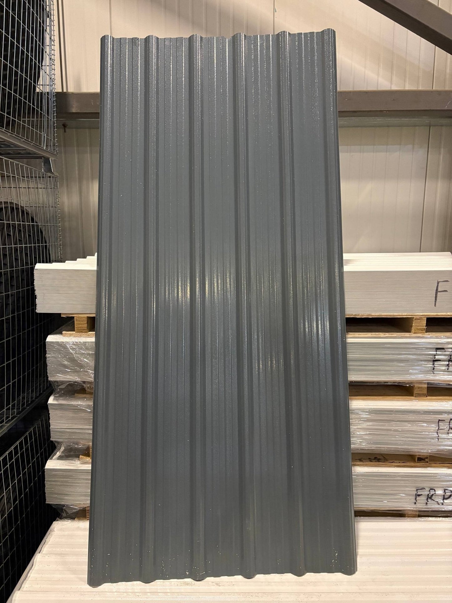 FRP Roofing & Siding Panels 3.7 Ft x 8 Ft – ASA UV Resistant Corrugated Fiberglass Sheets - Fencing with Light Gray FRP Roofing Panel | Sold by Uncle Wiener's Wholesale