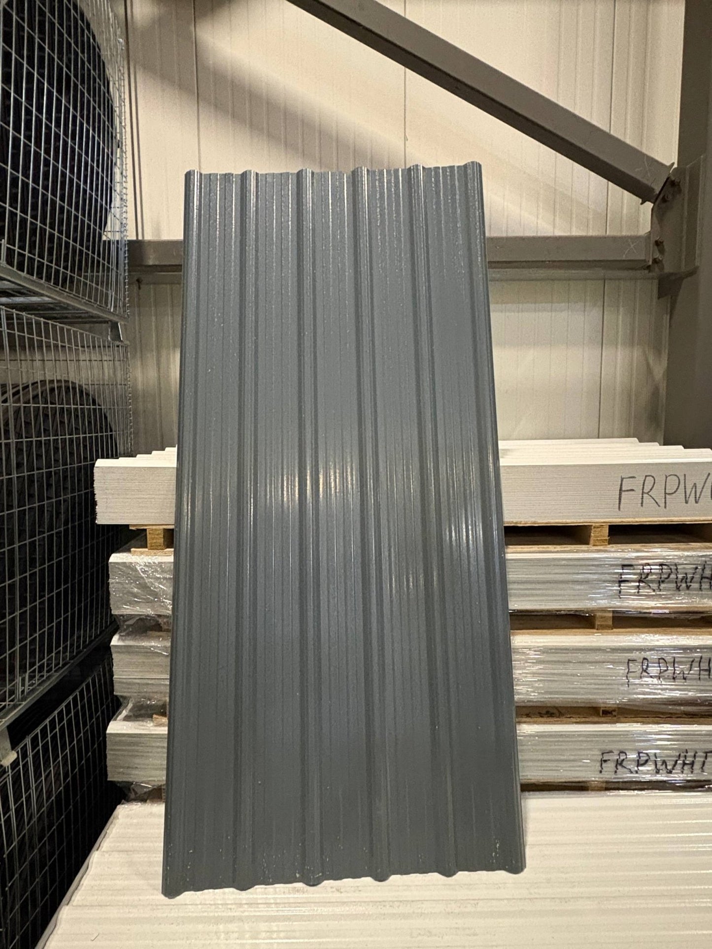 FRP Roofing & Siding Panels 3.7 Ft x 8 Ft – ASA UV Resistant Corrugated Fiberglass Sheets - Fencing with Dark Gray FRP Roofing Panel | Sold by Uncle Wiener's Wholesale