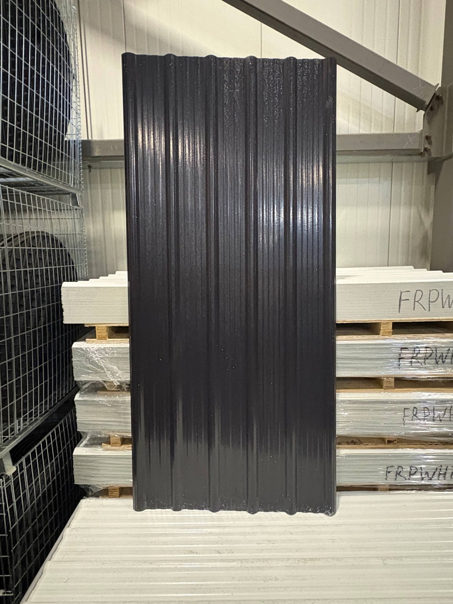 FRP Roofing & Siding Panels 3.7 Ft x 8 Ft – ASA UV Resistant Corrugated Fiberglass Sheets - Fencing with Dark Gray FRP Roofing Panel | Sold by Uncle Wiener's Wholesale