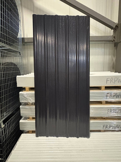 FRP Roofing & Siding Panels 3.7 Ft x 8 Ft – ASA UV Resistant Corrugated Fiberglass Sheets - Fencing with Dark Gray FRP Roofing Panel | Sold by Uncle Wiener's Wholesale