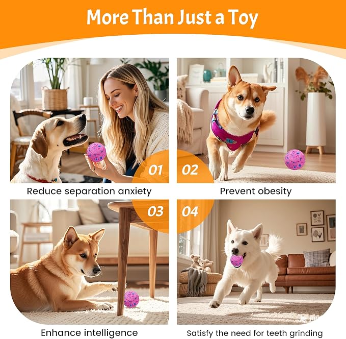 Fsitego Interactive Dog Ball Toy – USB Rechargeable Automatic Rolling & Bouncing Smart Dog Toy with 3 Play Modes for Small & Medium Dogs - Pet products with | Sold by Uncle Wiener's Wholesale