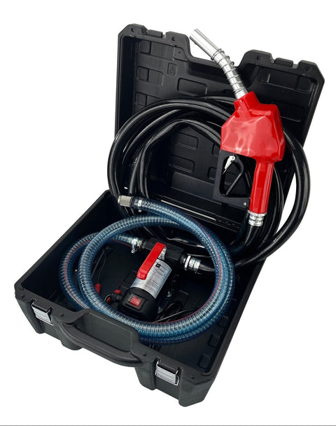 Fuel Transfer Pump 12V 10 GPM – 1/4 HP Diesel Only Pump with Auto Nozzle DCFD40B - with | Sold by Uncle Wiener's Wholesale