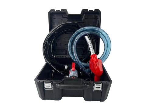 Fuel Transfer Pump 12V 10 GPM with Manual Nozzle Gas & Diesel – DCEX100B - with | Sold by Uncle Wiener's Wholesale