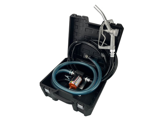 Fuel Transfer Pump 12V 10 GPM with Manual Nozzle Gas & Diesel – DCEX100B - with | Sold by Uncle Wiener's Wholesale