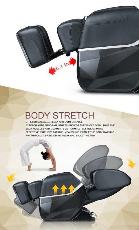 Full Body Zero Gravity Massage Chair – Black or Brown (EC77 / EC77B) - with BLACK | Sold by Uncle Wiener's Wholesale