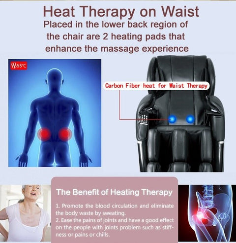 Full Body Zero Gravity Massage Chair – Black or Brown (EC77 / EC77B) - with BLACK | Sold by Uncle Wiener's Wholesale