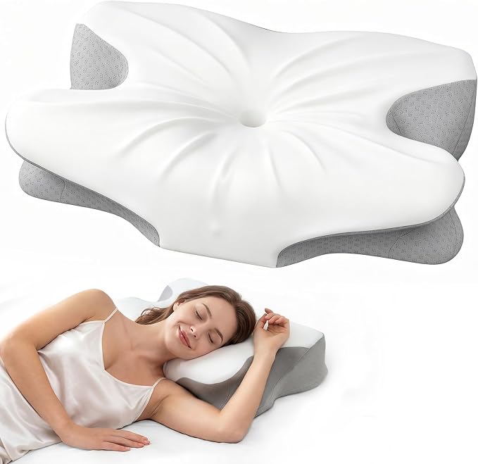 Fumacos Cervical Memory Foam Pillow – Ergonomic Contour Neck Support Pillow with Dual Heights & Cooling Washable Cover, Queen Size - Home products with | Sold by Uncle Wiener's Wholesale