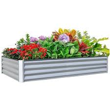Galvanized Raised Garden Bed 7.8' x 2' x 2.6' – Heavy - Duty Metal Planter Box for Vegetables, Herbs & Flowers, SKU: 520607 - with | Sold by Uncle Wiener's Wholesale