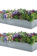 Galvanized Raised Garden Bed 7.8' x 2' x 2.6' – Heavy - Duty Metal Planter Box for Vegetables, Herbs & Flowers, SKU: 520607 - with | Sold by Uncle Wiener's Wholesale