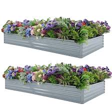 Galvanized Raised Garden Bed 7.8' x 2' x 2.6' – Heavy - Duty Metal Planter Box for Vegetables, Herbs & Flowers, SKU: 520607 - with | Sold by Uncle Wiener's Wholesale
