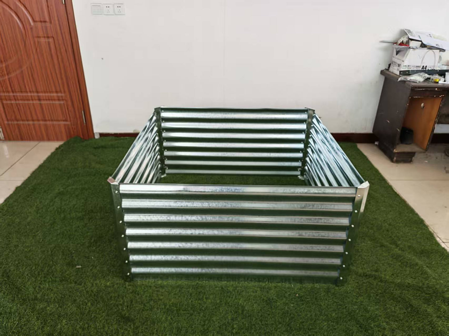 Galvanized Rectangle Raised Garden Bed – Heavy - Duty Steel Outdoor Planter Box - with 4 × 4 × 2 ft | Sold by Uncle Wiener's Wholesale