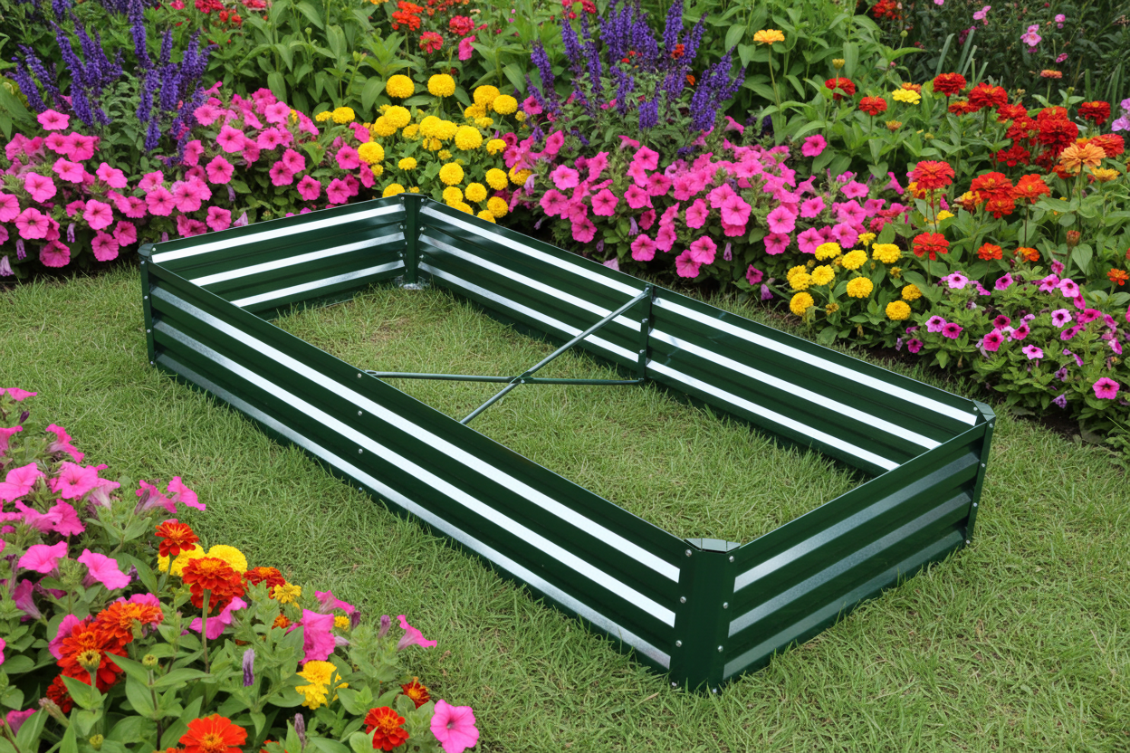 Galvanized Rectangle Raised Garden Bed – Heavy - Duty Steel Outdoor Planter Box - with 6 × 3 × 1 ft | Sold by Uncle Wiener's Wholesale