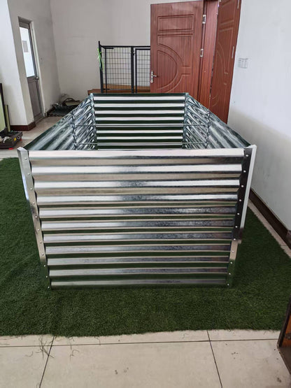 Galvanized Rectangle Raised Garden Bed – Heavy - Duty Steel Outdoor Planter Box - with 8 × 4 × 3 ft | Sold by Uncle Wiener's Wholesale
