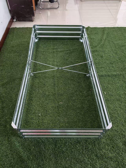 Galvanized Rectangle Raised Garden Bed – Heavy - Duty Steel Outdoor Planter Box - with 6 × 3 × 1 ft | Sold by Uncle Wiener's Wholesale