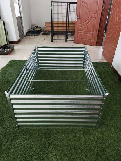 Galvanized Rectangle Raised Garden Bed – Heavy - Duty Steel Outdoor Planter Box - with 6 × 4 × 2 ft | Sold by Uncle Wiener's Wholesale