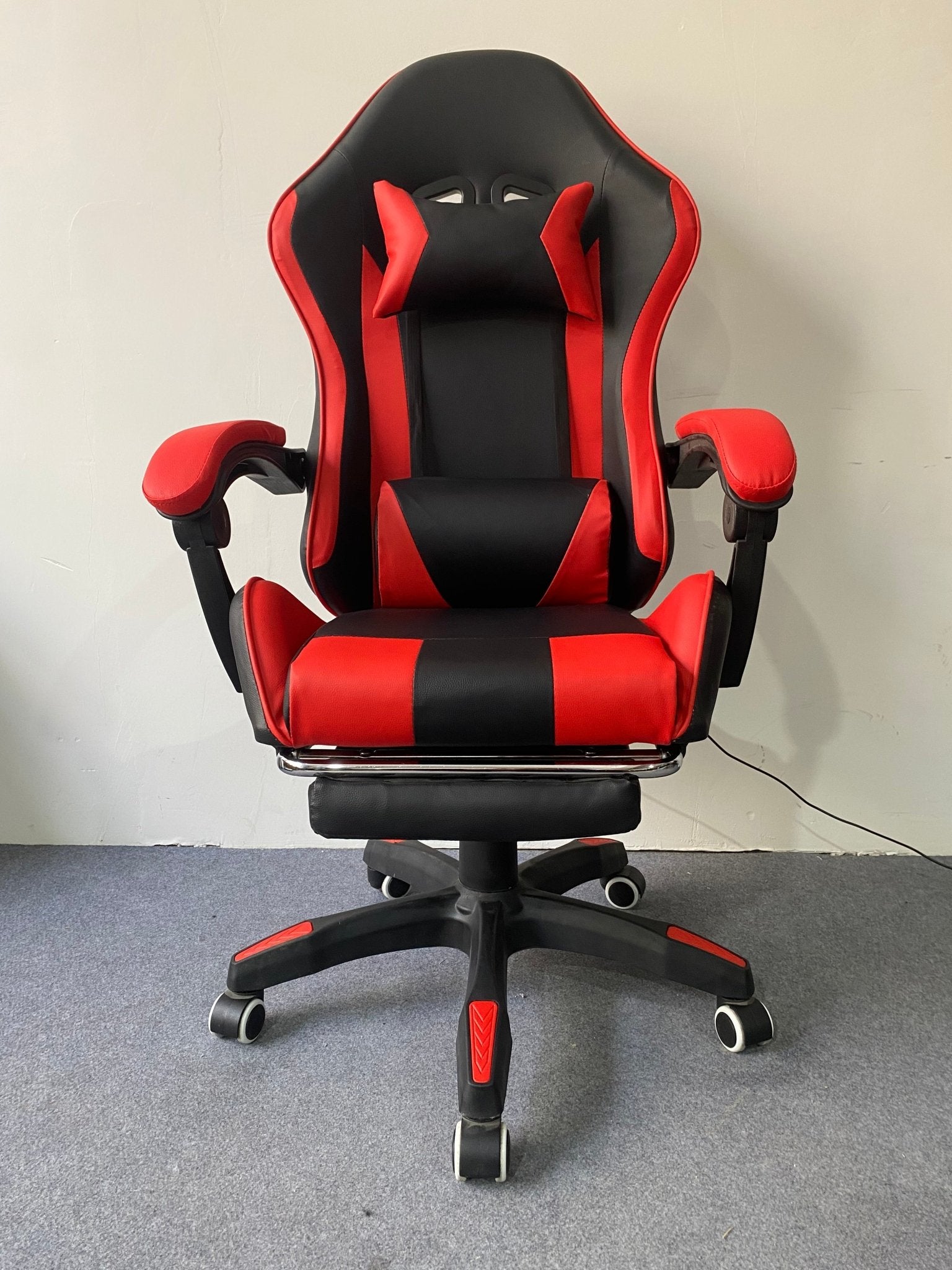 Gaming Chair with Footrest & Bluetooth Speakers – Ergonomic PU Leather Recliner GC670 - with Blue | Sold by Uncle Wiener's Wholesale