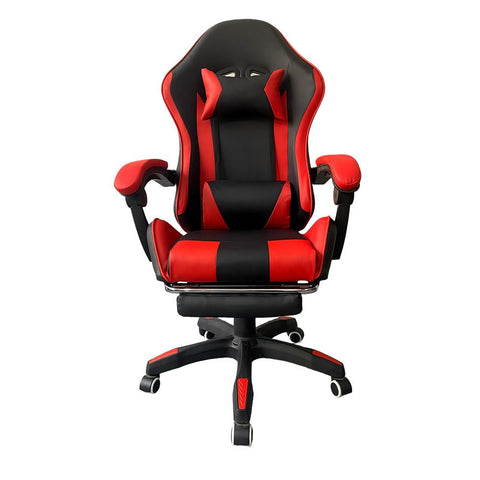 Gaming Chair with Footrest & Bluetooth Speakers – Ergonomic PU Leather Recliner GC670 - with Red | Sold by Uncle Wiener's Wholesale