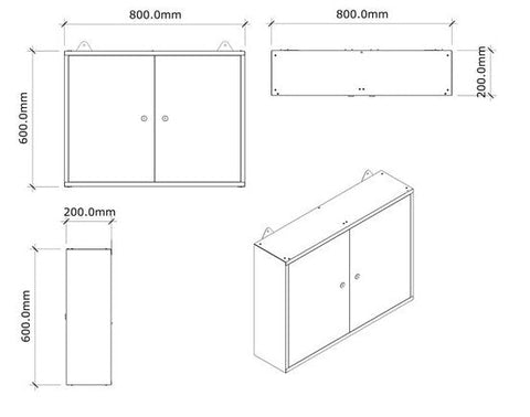 Garage Storage Metal Wall Cabinet – Modular Tool Organizer TC002 - with Gray & Black | Sold by Uncle Wiener's Wholesale