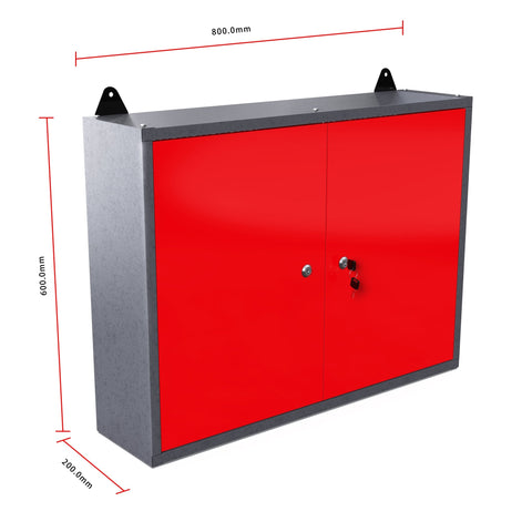 Garage Storage Metal Wall Cabinet – Modular Tool Organizer TC002 - with Red & Black | Sold by Uncle Wiener's Wholesale