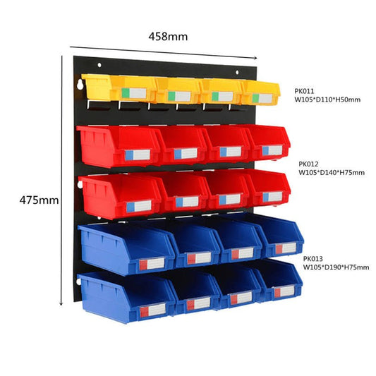 Garage Wall Mounted Storage Bin Rack with 25 Removable Bins – Tool Organizer for Hardware, Screws, Bolts & Parts GLP1819 - with | Sold by Uncle Wiener's Wholesale
