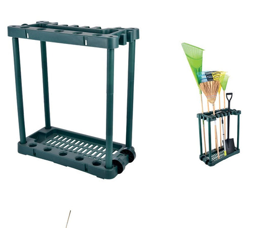 Garden Tool Rack Organizer with Wheels 29.5"–32.7" Adjustable G0607A - with | Sold by Uncle Wiener's Wholesale