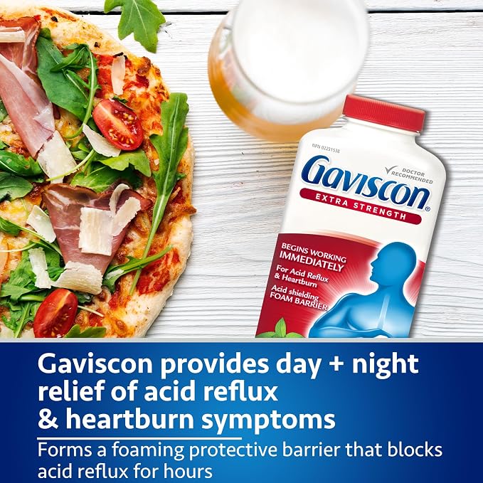 Gaviscon Extra Strength Chewable Antacid Tablets – Blended Fruit Heartburn & Acid Reflux Relief, 60 Count - Snack with | Sold by Uncle Wiener's Wholesale