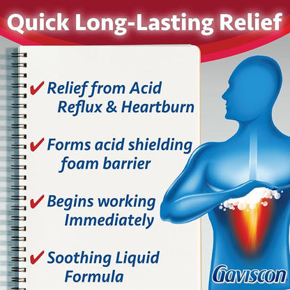 Gaviscon Regular Strength Liquid Antacid 340 mL – Fast Heartburn & Acid Reflux Relief - Snack with | Sold by Uncle Wiener's Wholesale