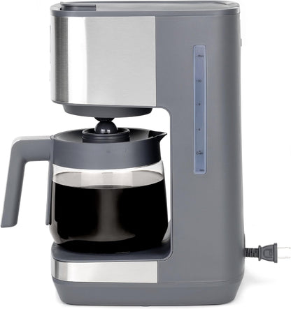 GE Drip Coffee Maker With Timer | 12 - Cup Glass Carafe Coffee Pot With Adjustable Keep Warm Plate | Wide Shower Head for Maximum Flavor | Kitchen Essentials | Stainless Steel - with Stainless Steel | Sold by Uncle Wiener's Wholesale