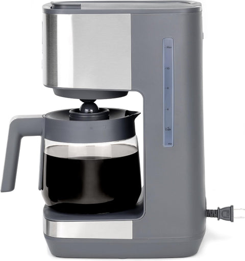 GE Drip Coffee Maker With Timer | 12 - Cup Glass Carafe Coffee Pot With Adjustable Keep Warm Plate | Wide Shower Head for Maximum Flavor | Kitchen Essentials | Stainless Steel - with Stainless Steel | Sold by Uncle Wiener's Wholesale