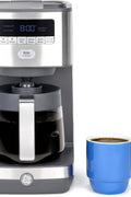 GE Drip Coffee Maker With Timer | 12 - Cup Glass Carafe Coffee Pot With Adjustable Keep Warm Plate | Wide Shower Head for Maximum Flavor | Kitchen Essentials | Stainless Steel - with Stainless Steel | Sold by Uncle Wiener's Wholesale
