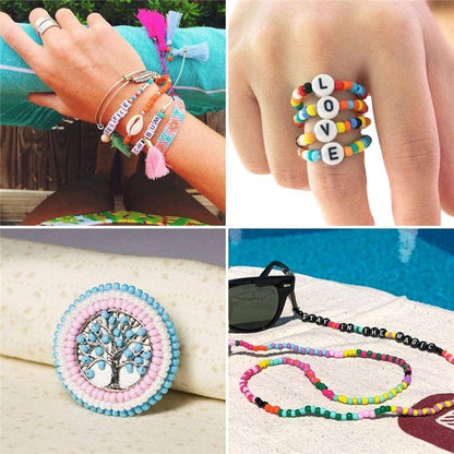 Glass Seed Beads Jewelry Making Kit 7200PCS 4mm DIY Bracelet Craft Set Multicolor GSB139 - with | Sold by Uncle Wiener's Wholesale