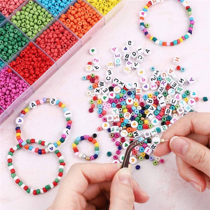 Glass Seed Beads Jewelry Making Kit 7200PCS 4mm DIY Bracelet Craft Set Multicolor GSB139 - with | Sold by Uncle Wiener's Wholesale