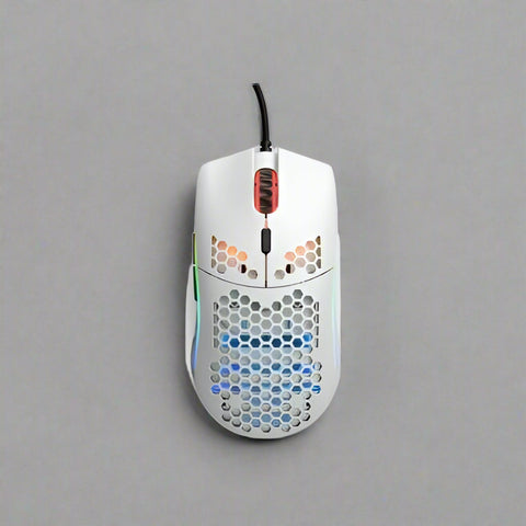 Glorious Model O - Mouse - optical - 6 buttons - wired - USB 2.0 - matte white - with White | Sold by Uncle Wiener's Wholesale