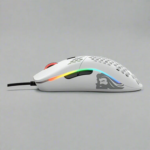 Glorious Model O - Mouse - optical - 6 buttons - wired - USB 2.0 - matte white - with White | Sold by Uncle Wiener's Wholesale