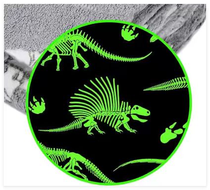 Glow - in - the - Dark Kids Throw Blanket – Unicorn or Dinosaur – 59" × 79" - with Glow - in - the - Dark Unicorn 59" × 79" | Sold by Uncle Wiener's Wholesale