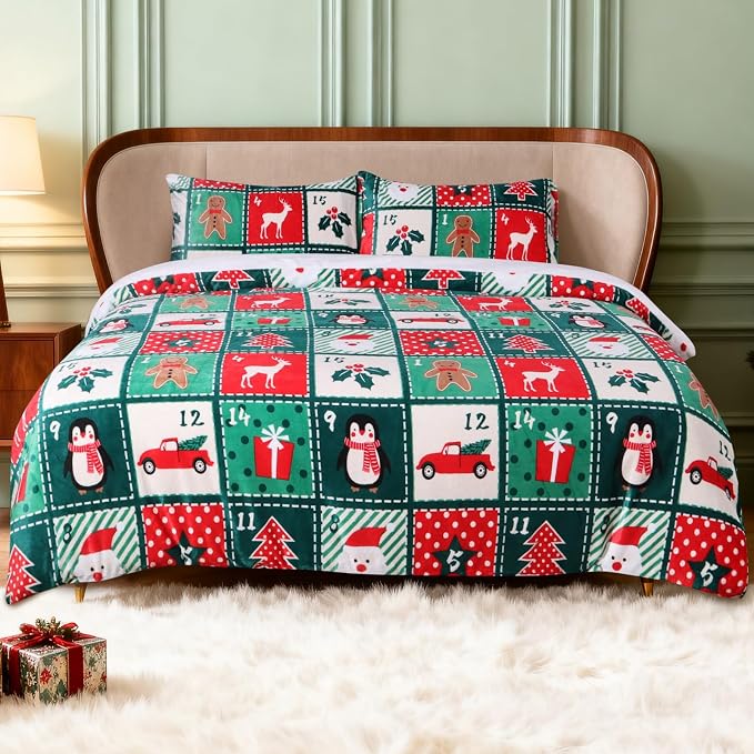 Gogreen Christmas Flannel Bed Set / Blanket – Ultra Soft Microfiber Deep Pocket Sheets, Assorted Holiday Prints, Assorted sizes - Home products with Blanket | Sold by Uncle Wiener's Wholesale