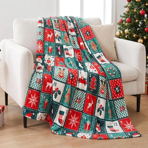 Gogreen Christmas Flannel Bed Set / Blanket – Ultra Soft Microfiber Deep Pocket Sheets, Assorted Holiday Prints, Assorted sizes