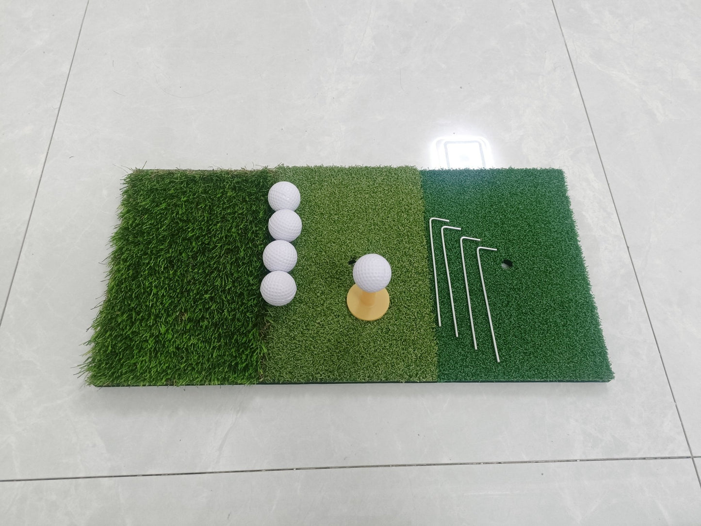 Golf Practice Net: 10x7FT Driving Range with Tri - Turf Mat & Quiet Nylon Target GN1007 - with | Sold by Uncle Wiener's Wholesale