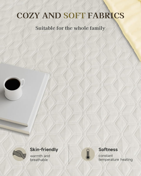 Gotcozy Heated Mattress Pad King Size Dual Control - Electric Mattress Pad Fit up to 15‘’ with 6 Heat Setting & 10 Hour Auto Off ETL Certified Machine Washable(White) - with | Sold by Uncle Wiener's Wholesale