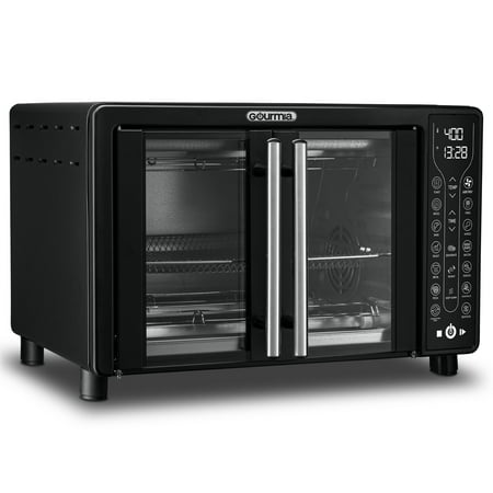Gourmia Digital French Door Air Fryer Toaster Oven, Black - with Black | Sold by Uncle Wiener's Wholesale