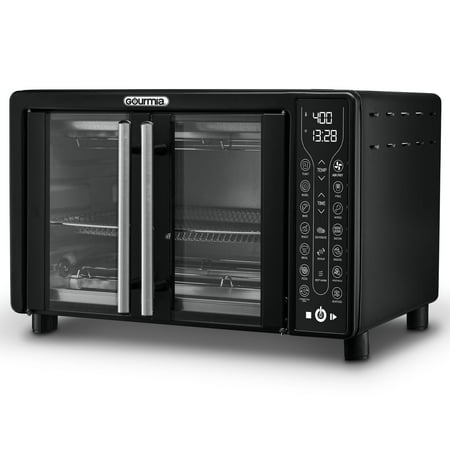 Gourmia Digital French Door Air Fryer Toaster Oven, Black - with Black | Sold by Uncle Wiener's Wholesale