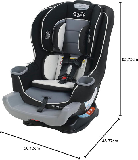Graco Extend2Fit Convertible Car Seat, 2 - in - 1 Forward & Rear - Facing Baby Car Seat, 1.8 - 30 kg (4 - 65 lb), Gotham - with | Sold by Uncle Wiener's Wholesale