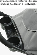 Graco NimbleLite Lightweight Baby Stroller – Gotham front view
Graco baby stroller compact fold – Gotham model
Stroller with cup holders and child tray – Graco NimbleLite
Lightweight stroller with car seat compatibility and canopy