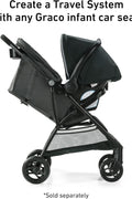 Graco NimbleLite Lightweight Baby Stroller – Gotham front view
Graco baby stroller compact fold – Gotham model
Stroller with cup holders and child tray – Graco NimbleLite
Lightweight stroller with car seat compatibility and canopy