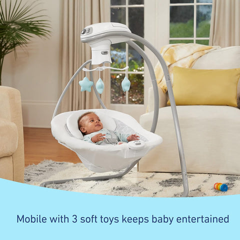 Graco Simple Sway LX Baby Swing with Multi - Direction Lounger, Hutton - with | Sold by Uncle Wiener's Wholesale